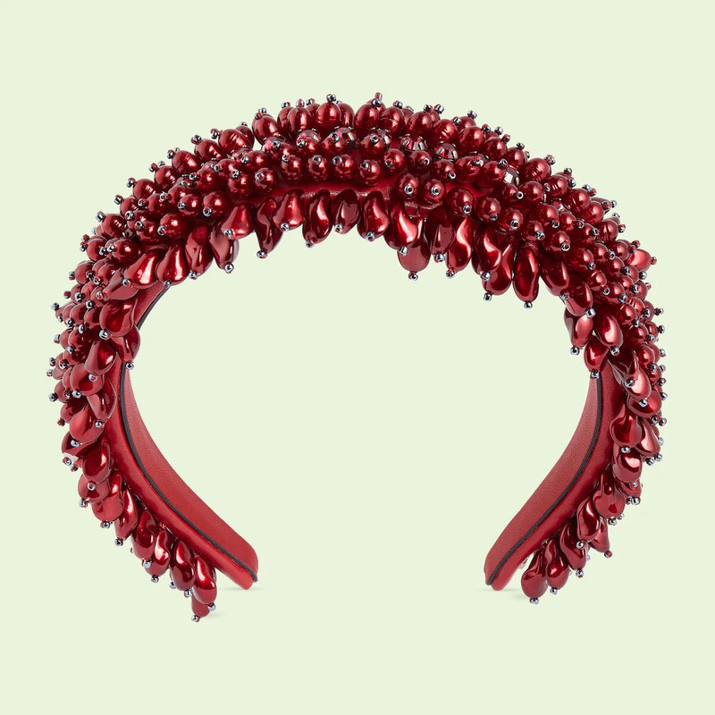 GUCCI Pearl and crystal hairband outlook
