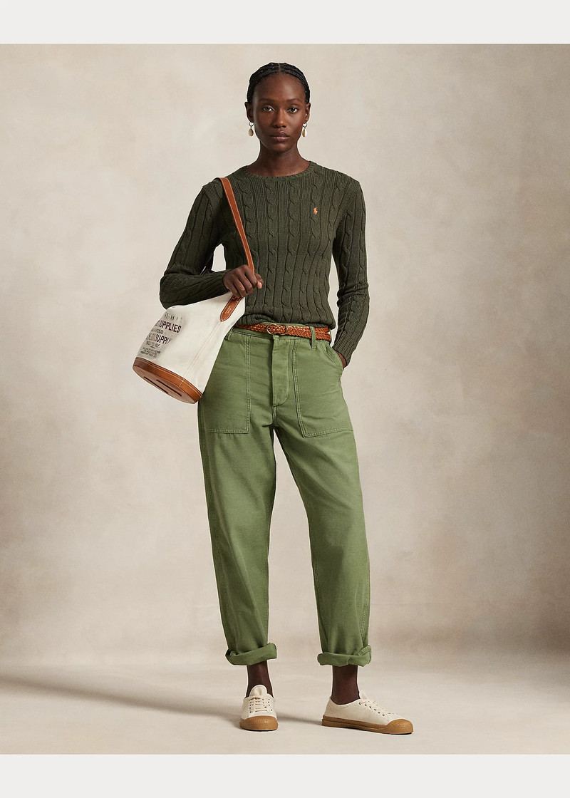 Cable-Knit Cotton Crewneck Sweater 3