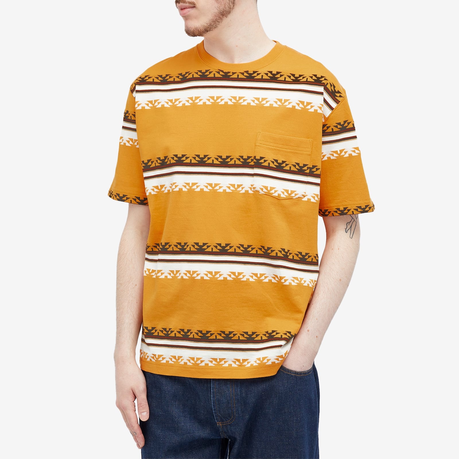 Beams Plus Jacquard Stripe Pocket T-Shirt - 2