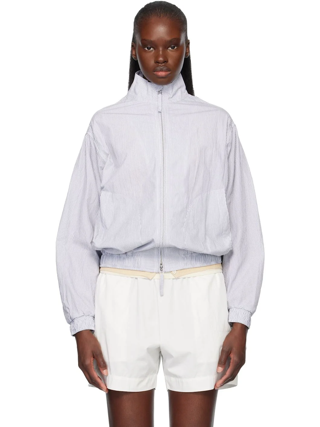 White & Gray Panny Harrington Jacket - 1