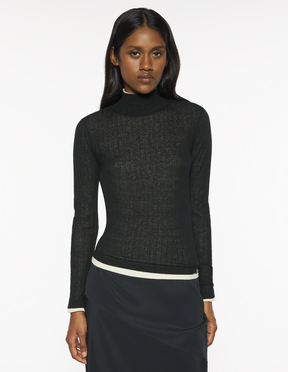 MAISON KITSUNE HANDWRITING RIBBED TURTLENECK - 3