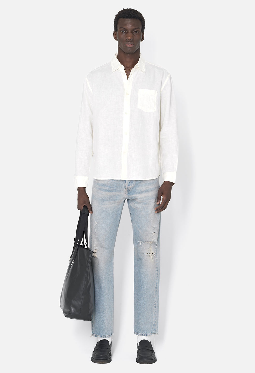 LINEN CLOAK BUTTON UP - 4