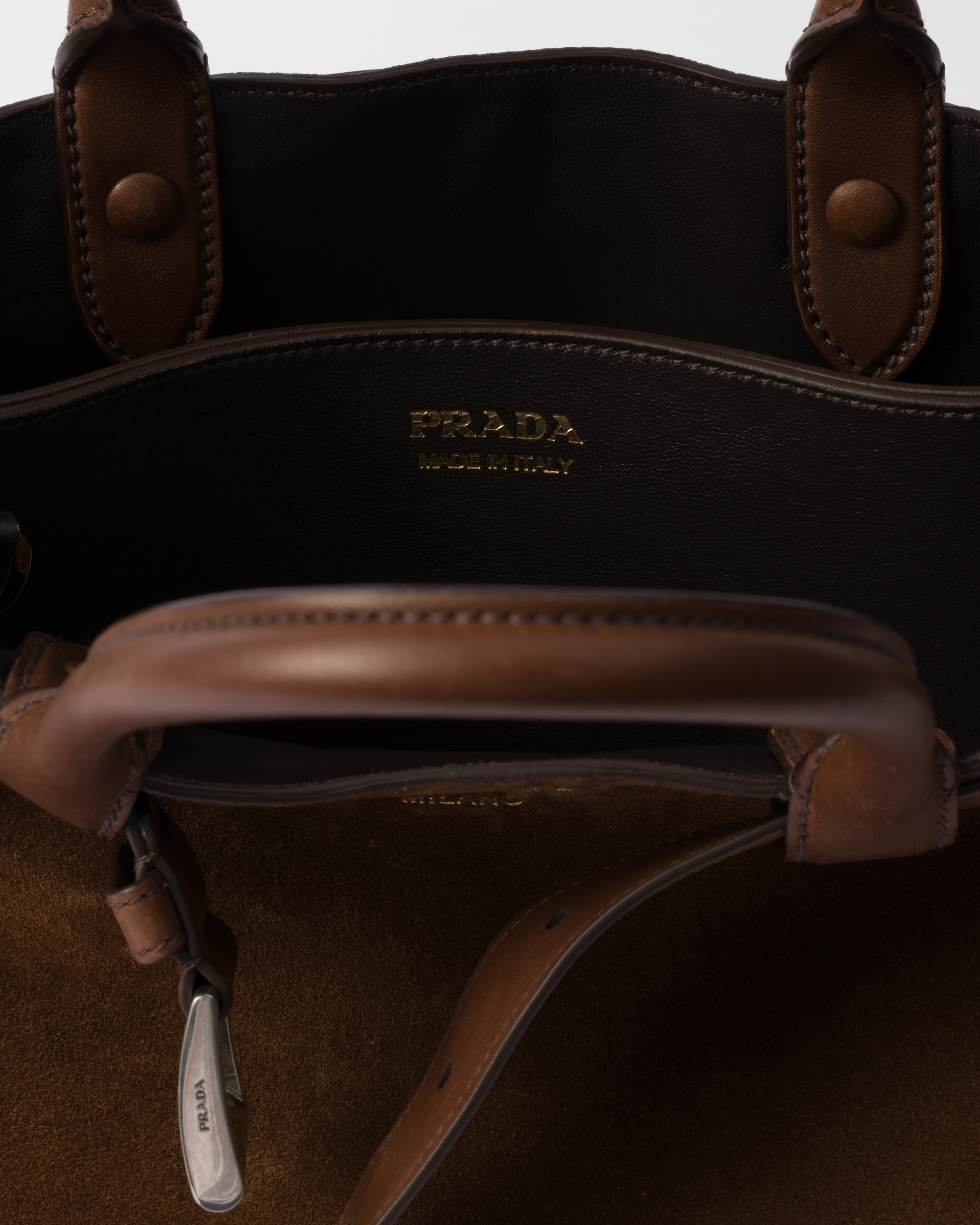 Medium Prada Buckle suede bag with belt - 4