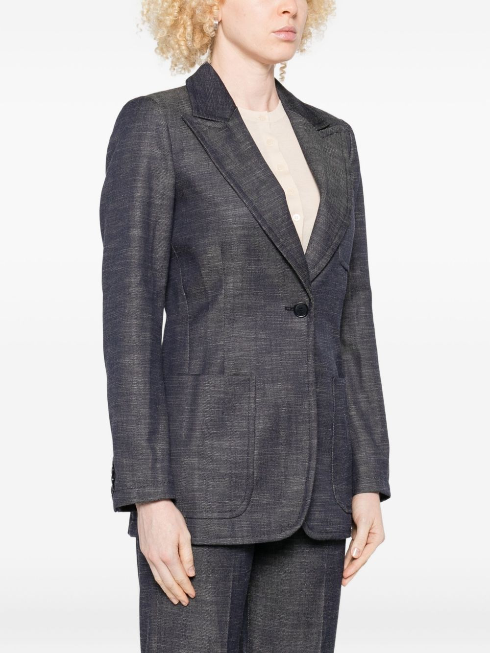 patch-pocket single-breasted blazer - 3