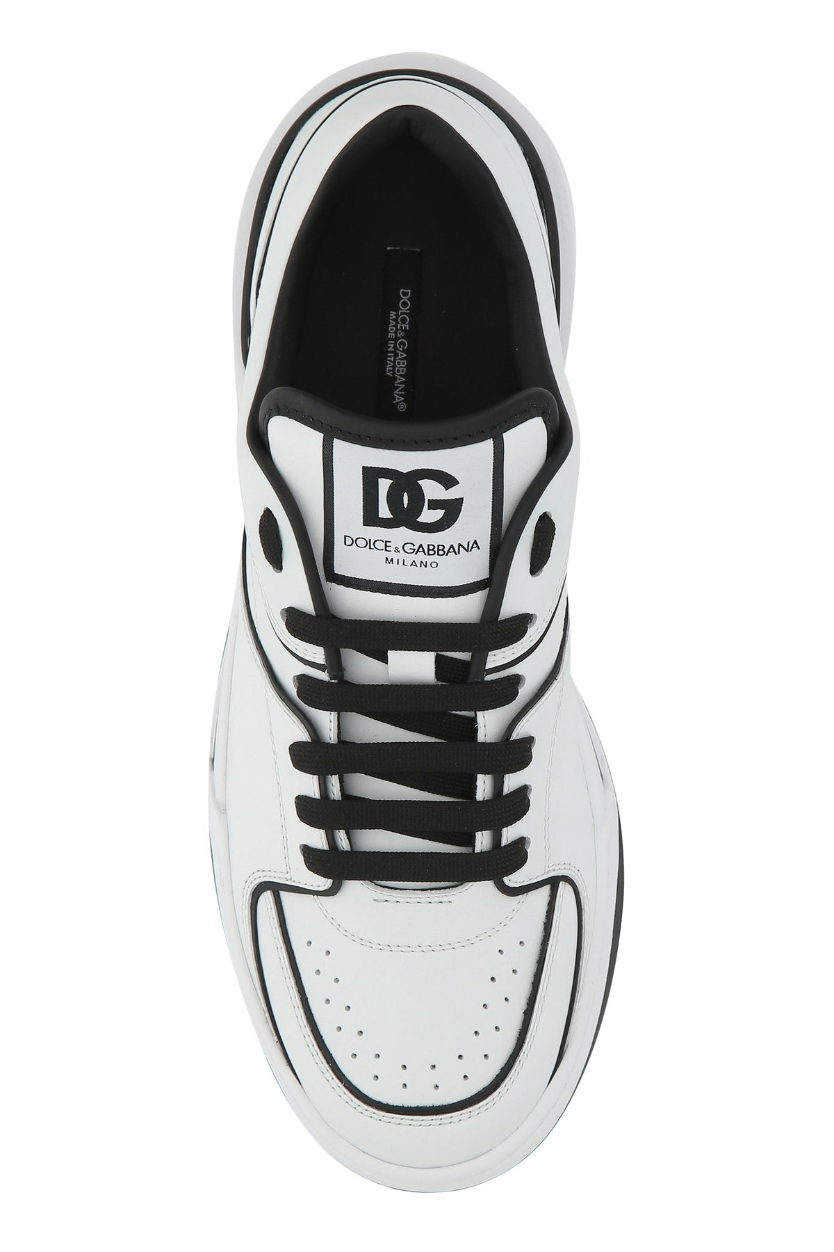 Two-tone leather New Roma sneakers - 4