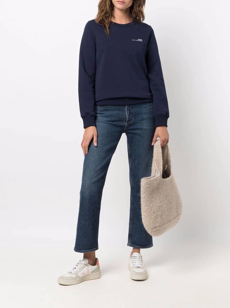 A.P.C. logo-print cotton sweatshirt outlook
