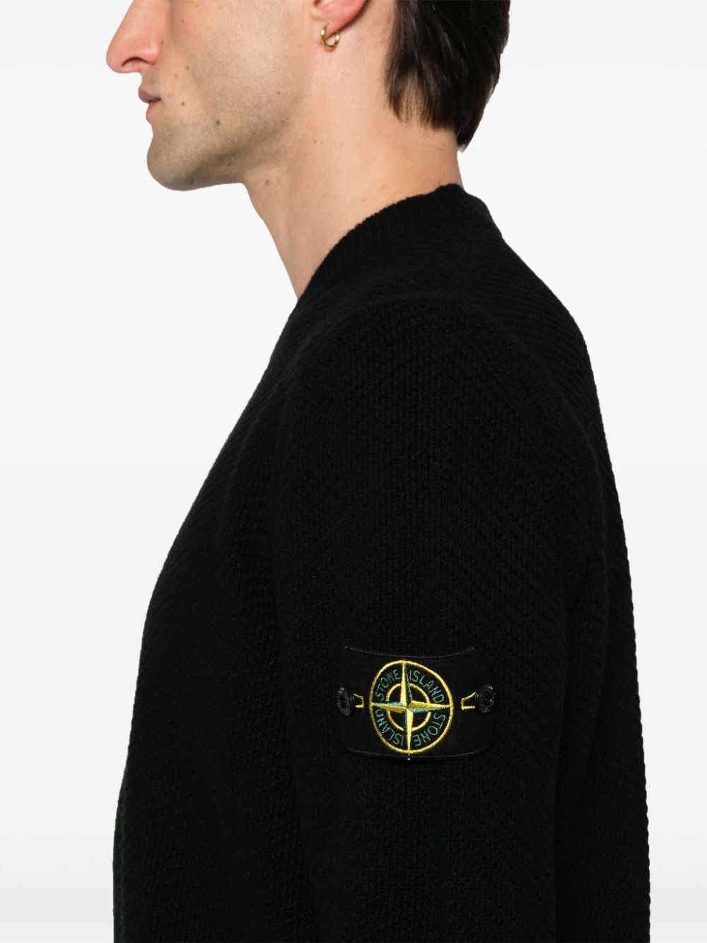 Compass-badge wool jumper - 5