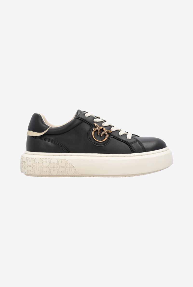 LEATHER SNEAKERS WITH LOVE BIRDS PLAQUE 1