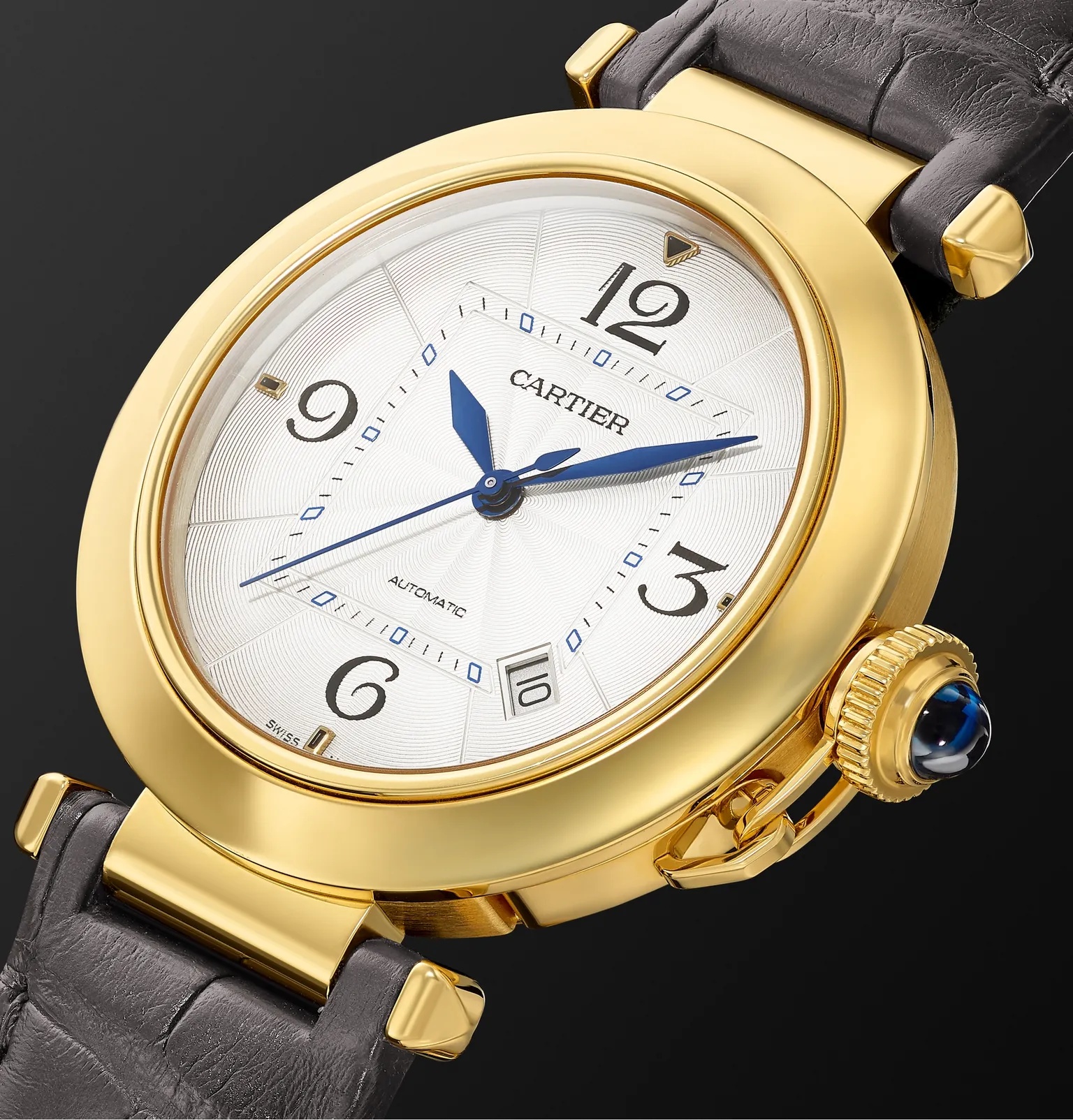 Pasha de Cartier Automatic 41mm 18-Karat Gold and Alligator Watch, Ref. No. WGPA0007 - 4