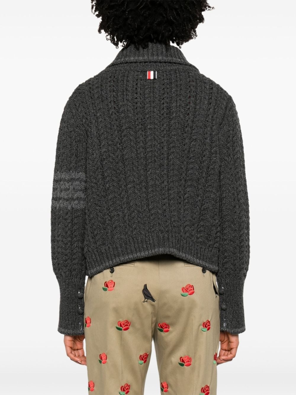 RWB links-stitch knit cardigan - 4