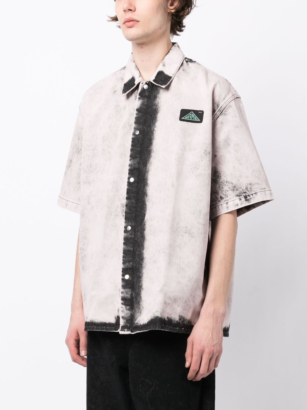 bleach-effect short-sleeve shirt - 3