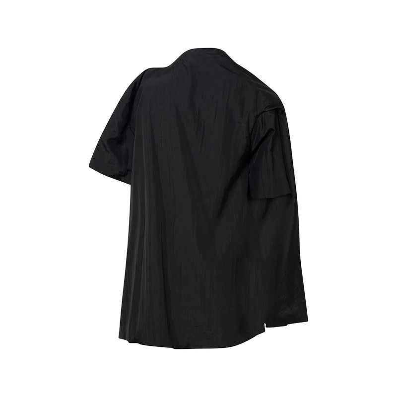 pushBUTTON Black One Shoulder Cape Blouse outlook