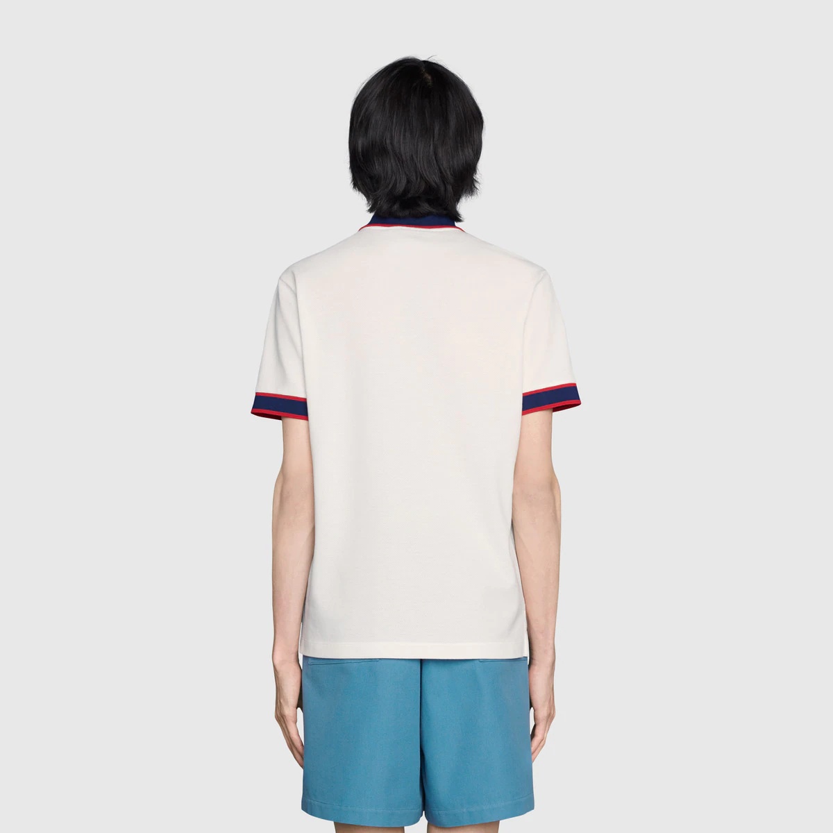 Cotton piquet polo with Interlocking G - 4