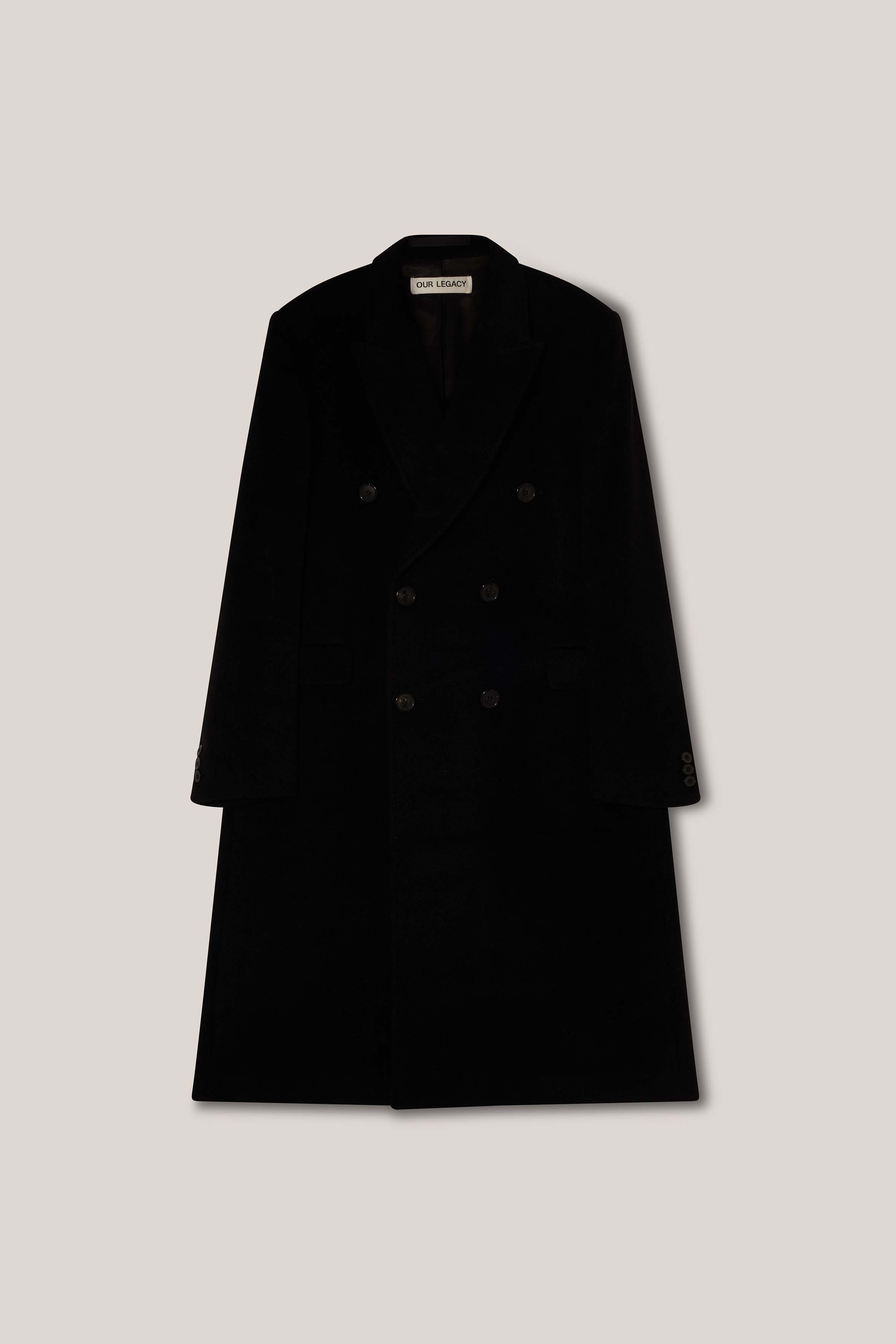 Double Breasted Whale Wool Coat - 5