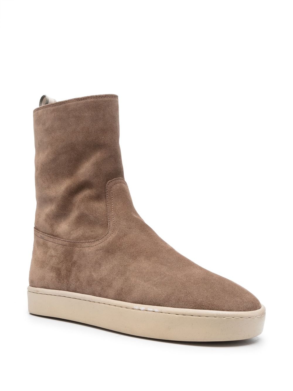 flat-sole leather boots - 2