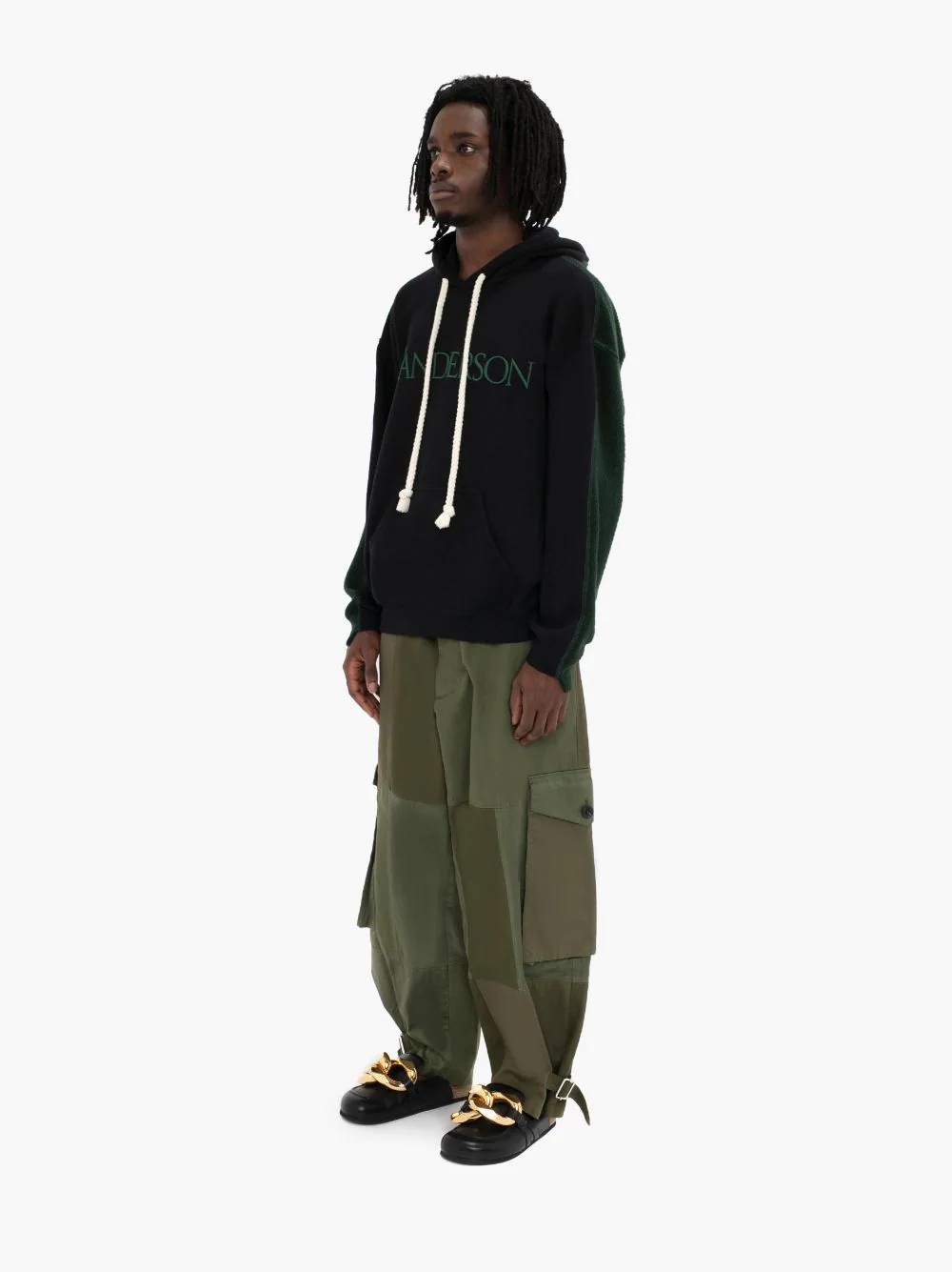 DECONSTRUCTED FLEECE BACK HOODIE - 3