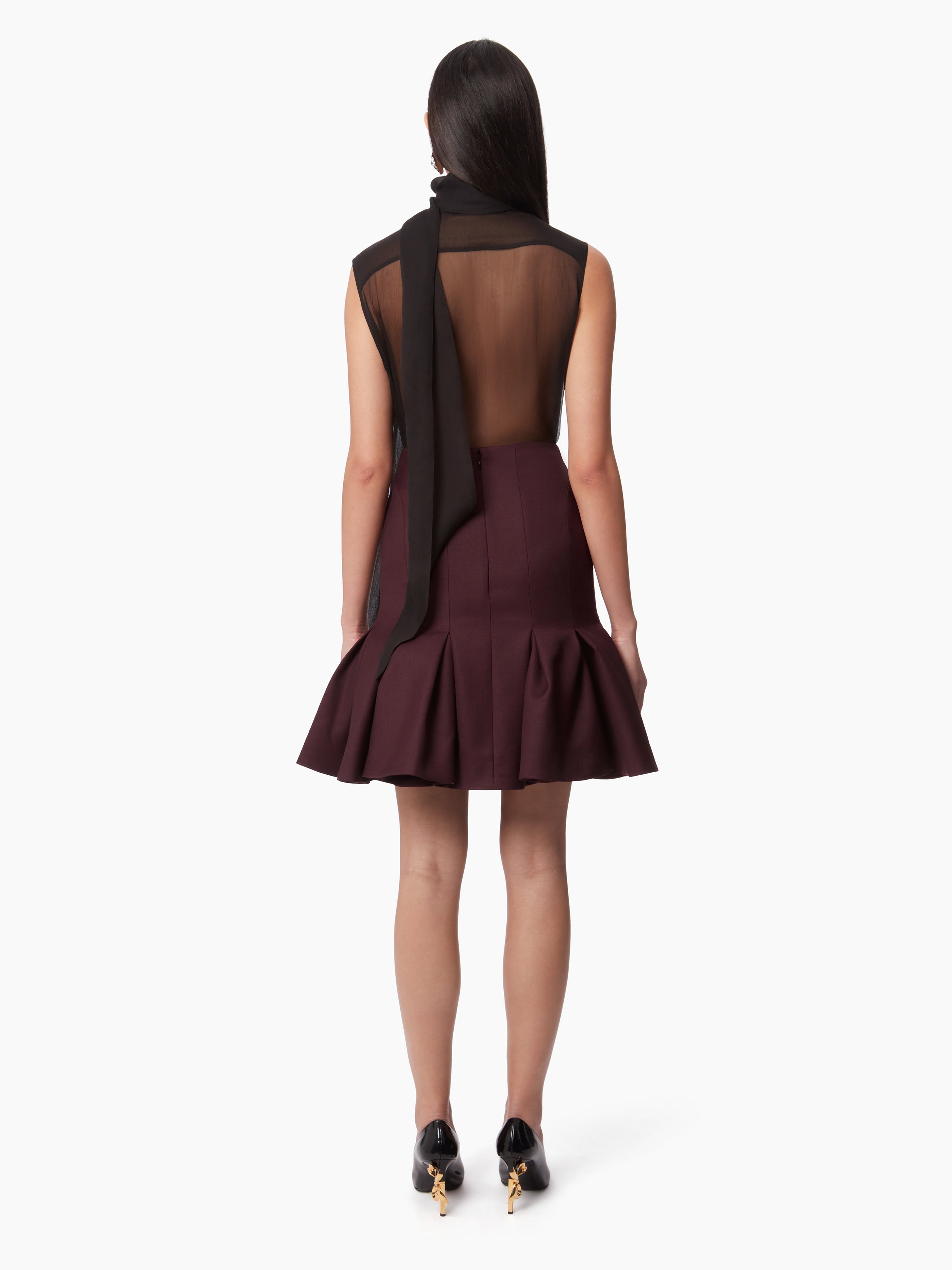 WOOL PEPLUM MIDI SKIRT - 4