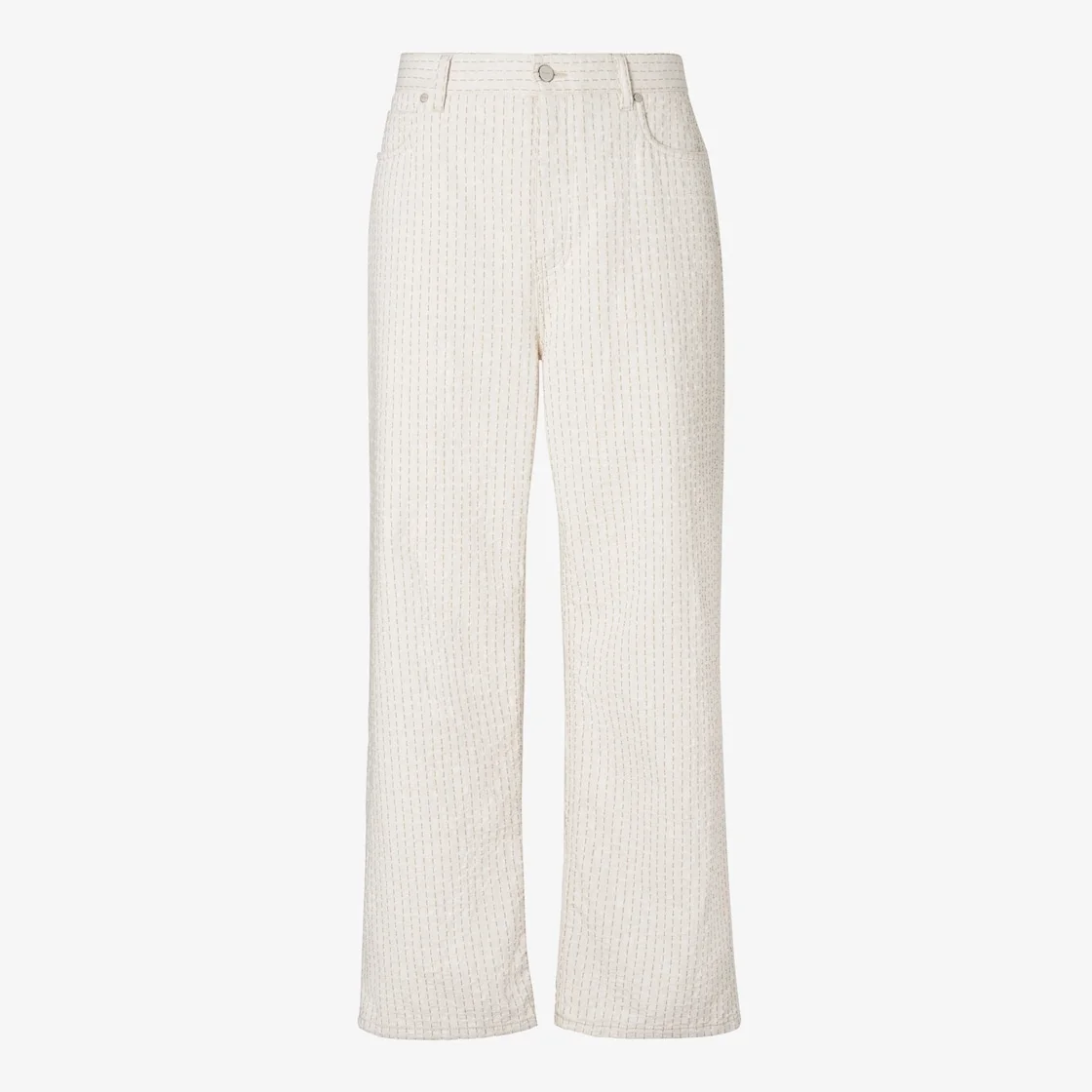 Long Jeans White jeans with topstitching - 1