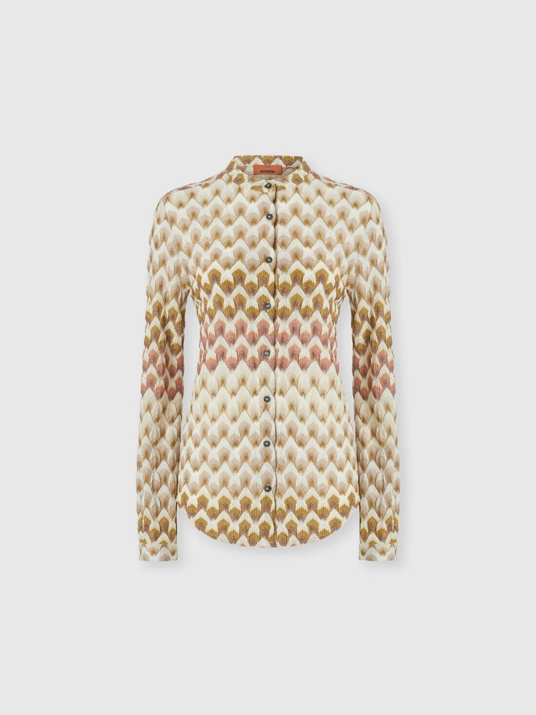 Viscose lamé shirt with lace motif - 1