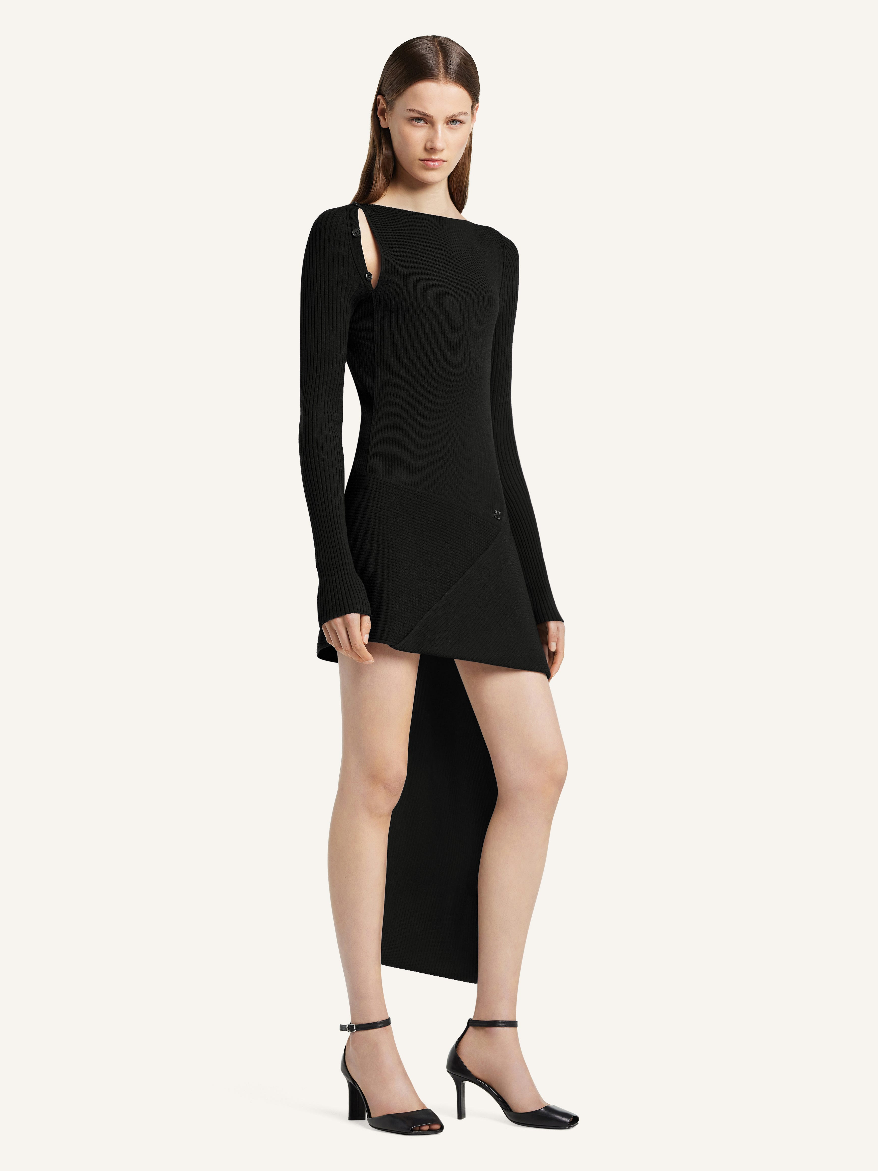 FOLD BUTONNED KNIT DRESS - 3