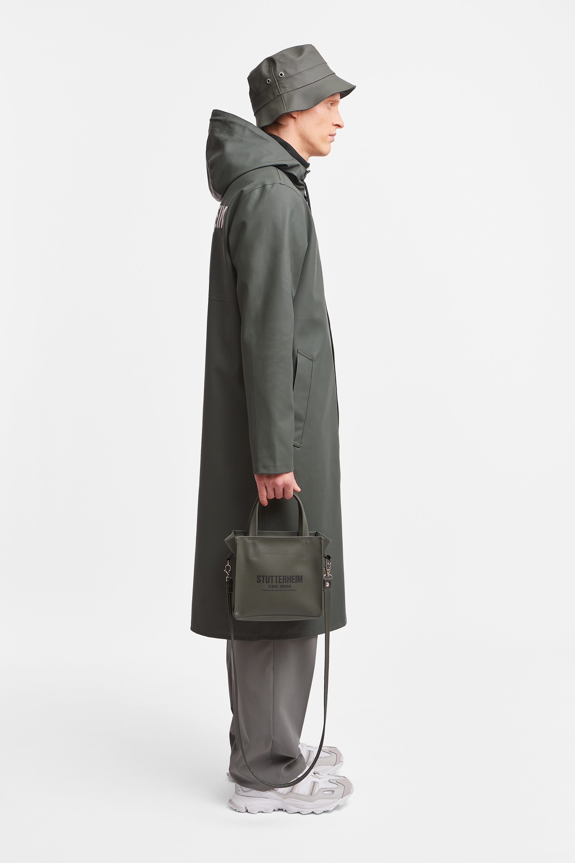 Stockholm Long Print Raincoat Green - 3