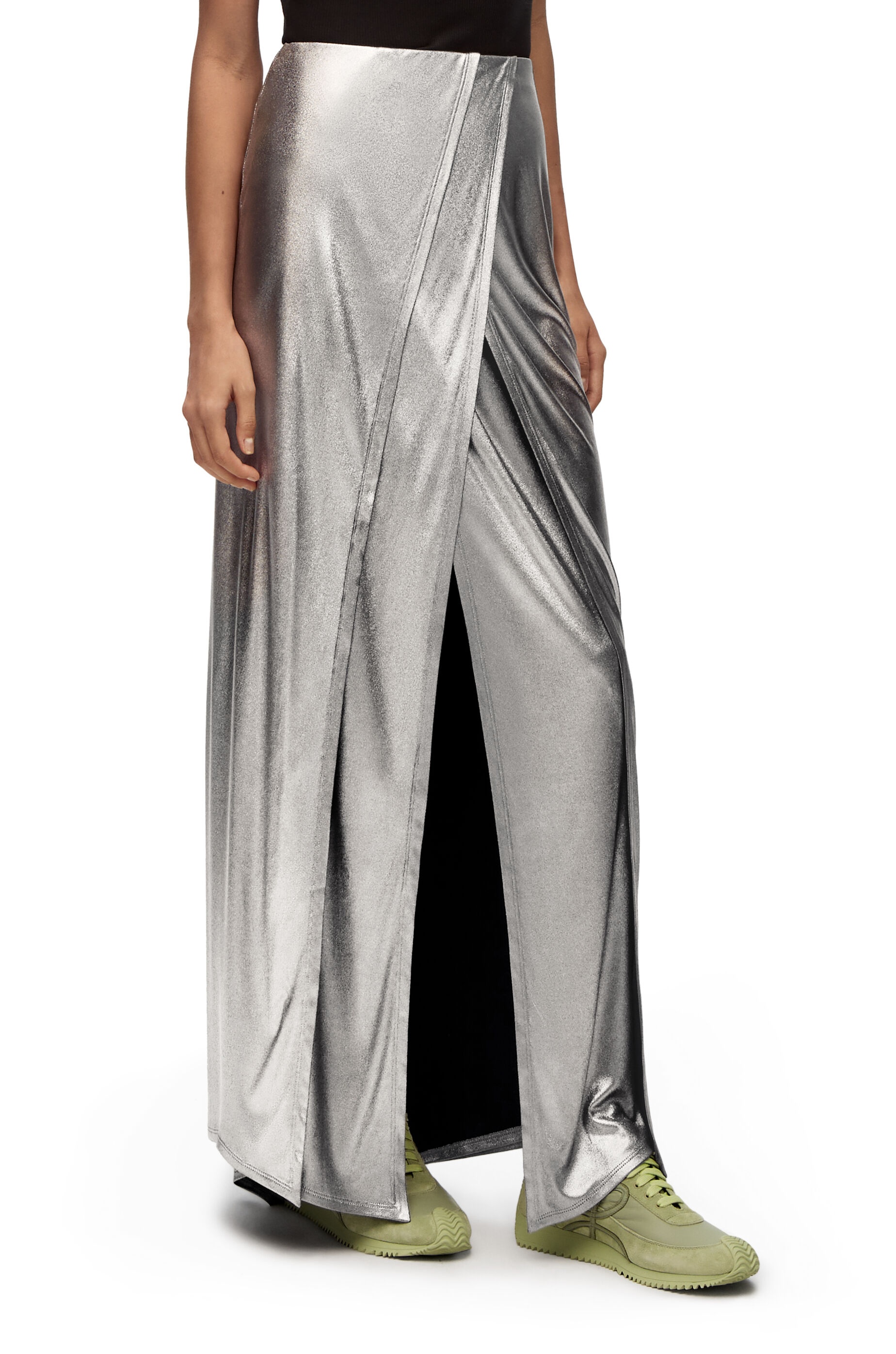 Draped skirt in laminated jersey - 3