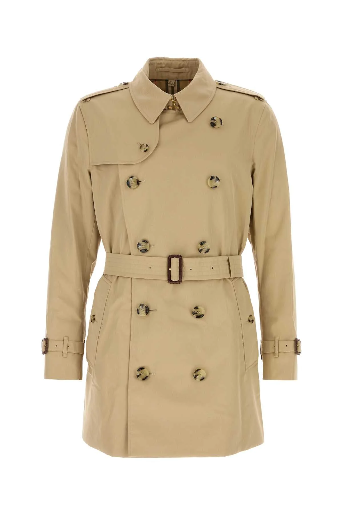 Burberry Men Beige Gabardine Trench Coat - 1