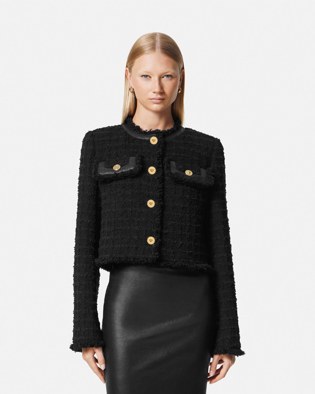 Bouclé Tweed Cardigan Jacket - 4