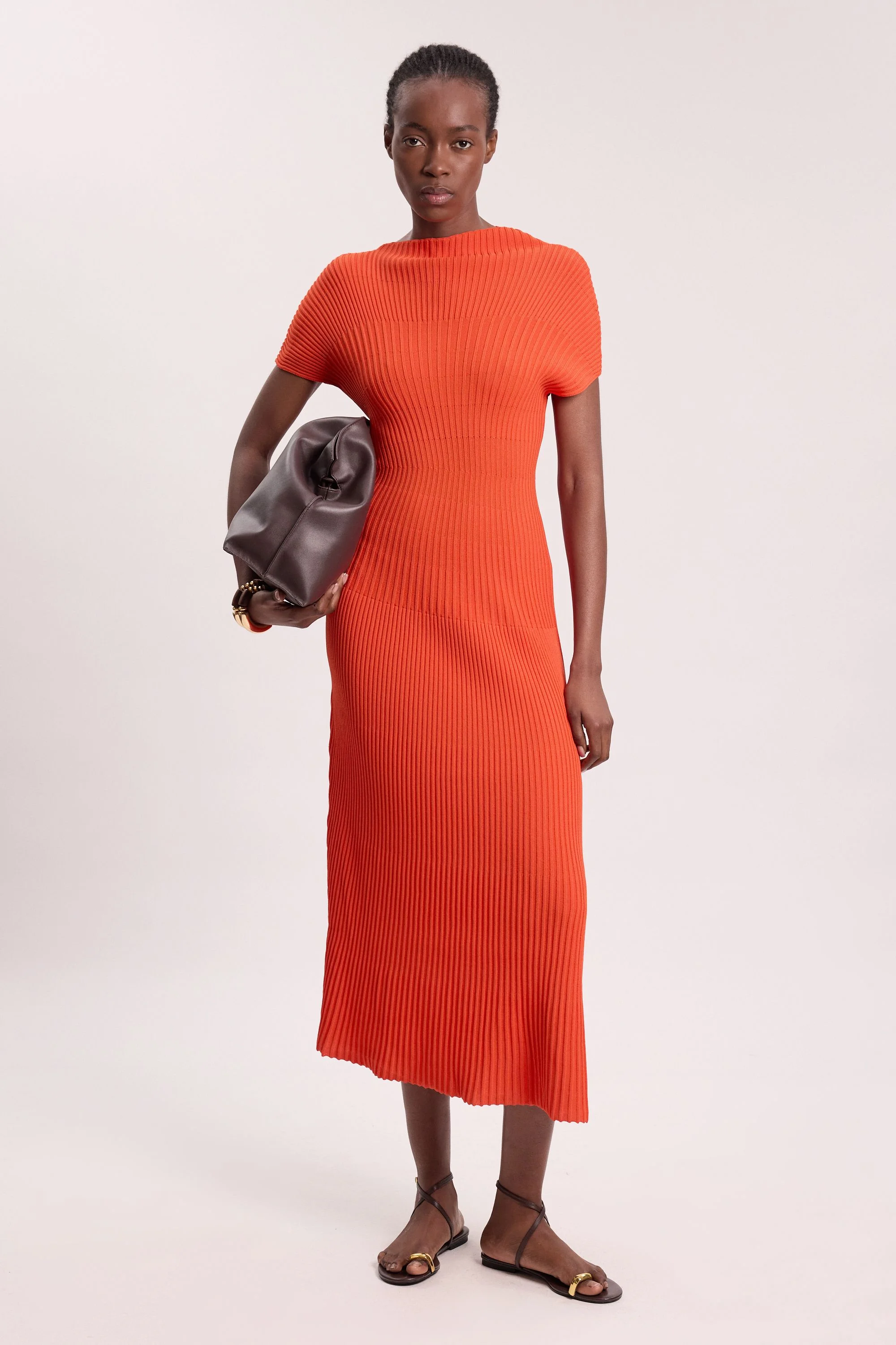 Stitch Detail Knit Midi Dress - 1