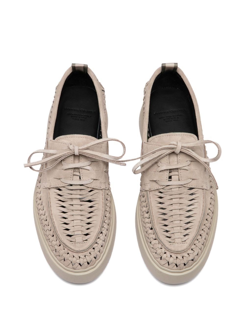 woven leather loafers - 3