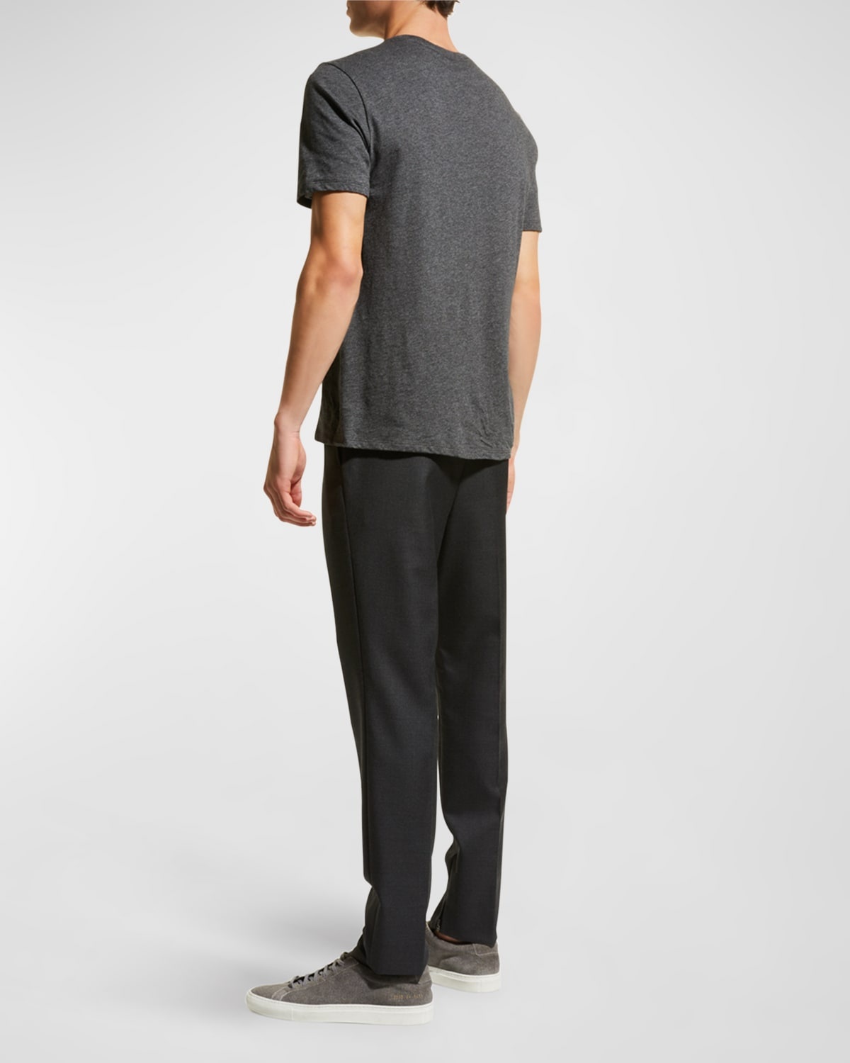 Men's Short-Sleeve Pima Crewneck Jersey T-Shirt, Black - 4