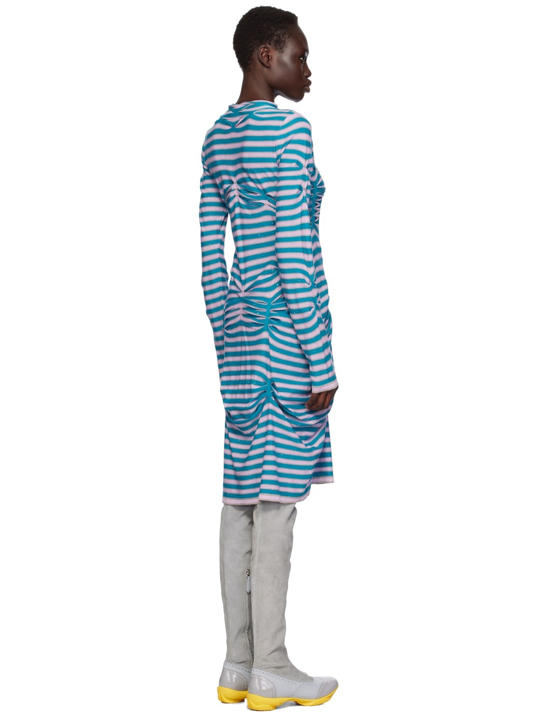 Blue & Pink Zabriskie Knit Midi Dress - 3