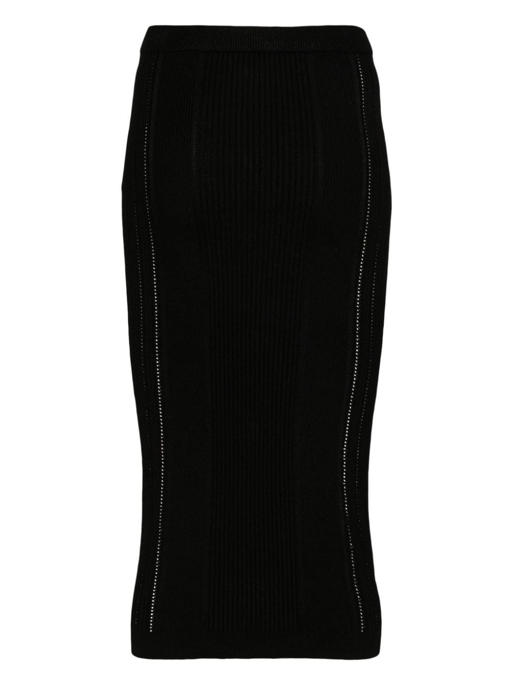 Buttoned knitted midi pencil skirt - 2