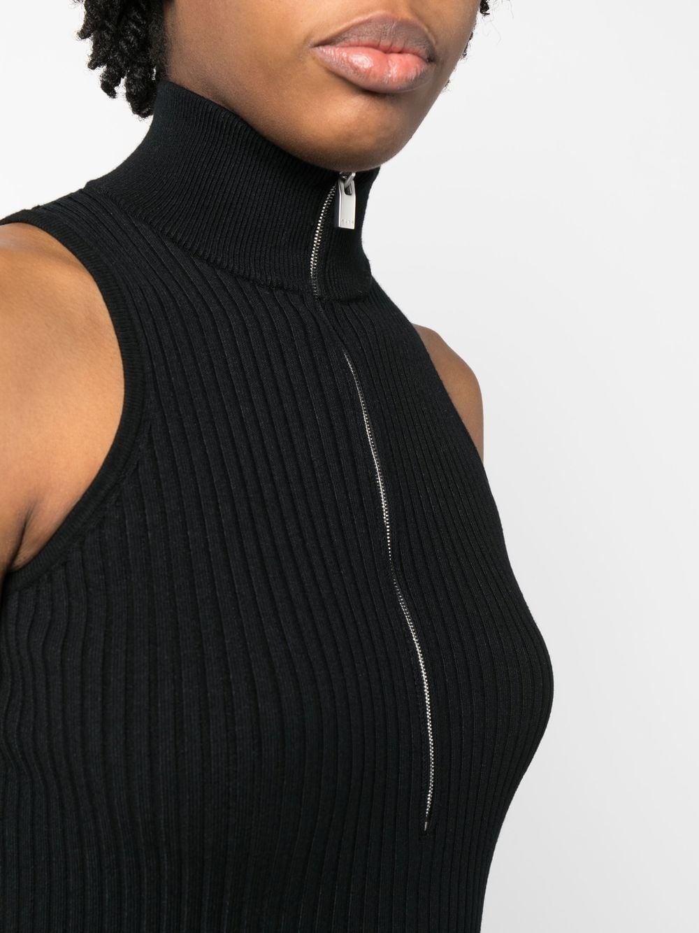 zip-up knit dress - 5