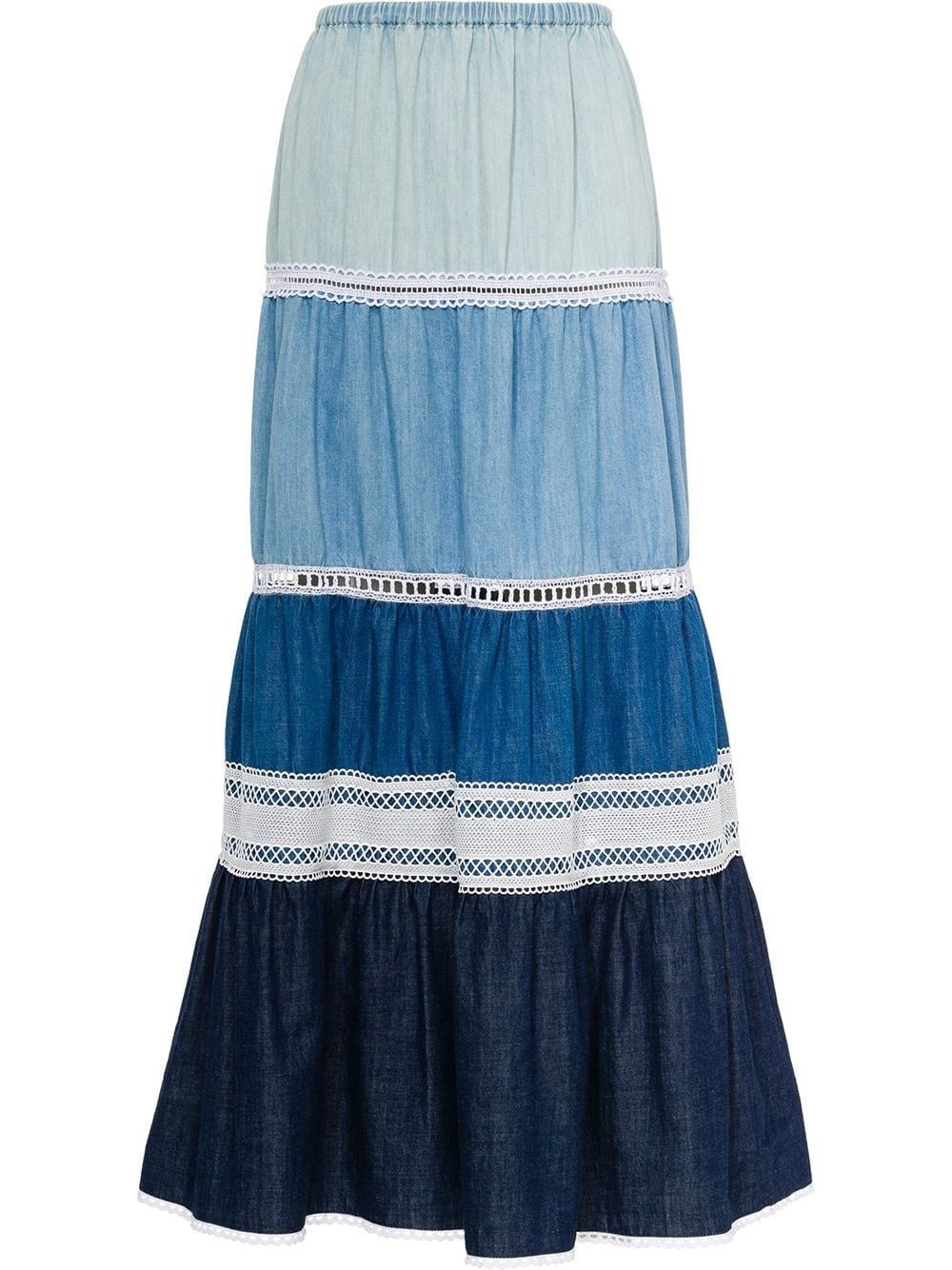 chambray denim maxi skirt - 1