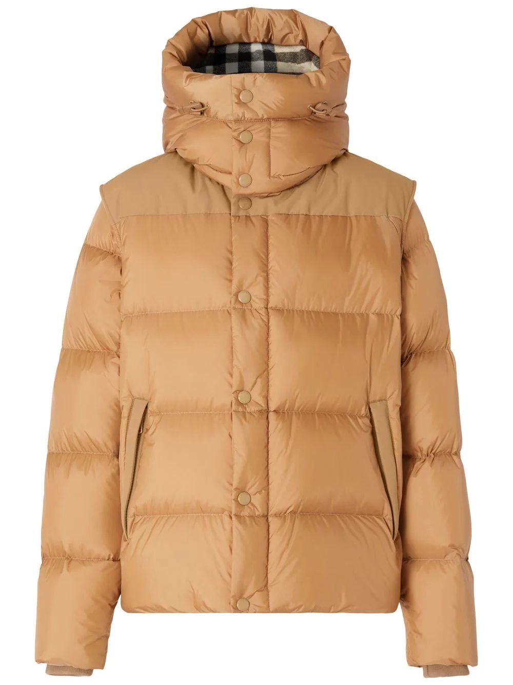 detachable-sleeves hooded puffer jacket - 1