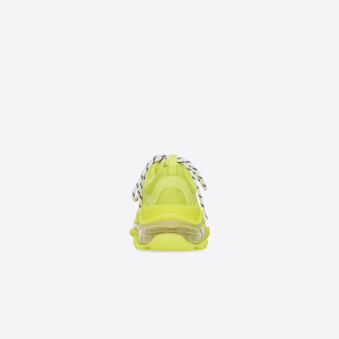 Men's Triple S Clear Sole Sneaker in Fluo Yellow - 2