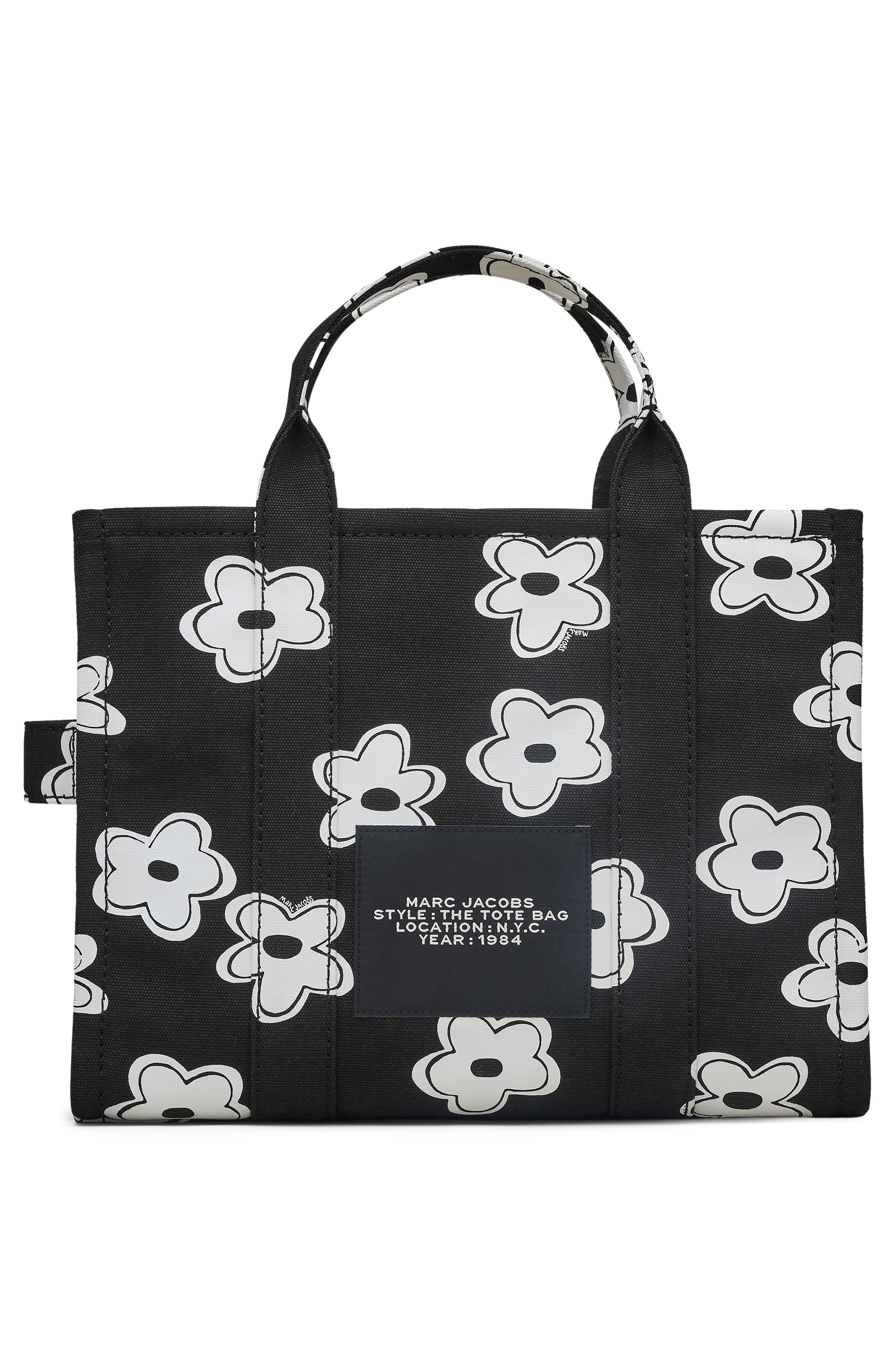 Marc Jacobs The Daisy Canvas Medium Tote Bag in Black/white at Nordstrom - 4