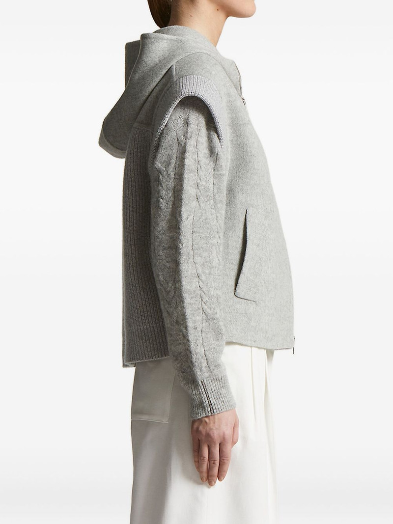 PESERICO cable-knit hoodie outlook