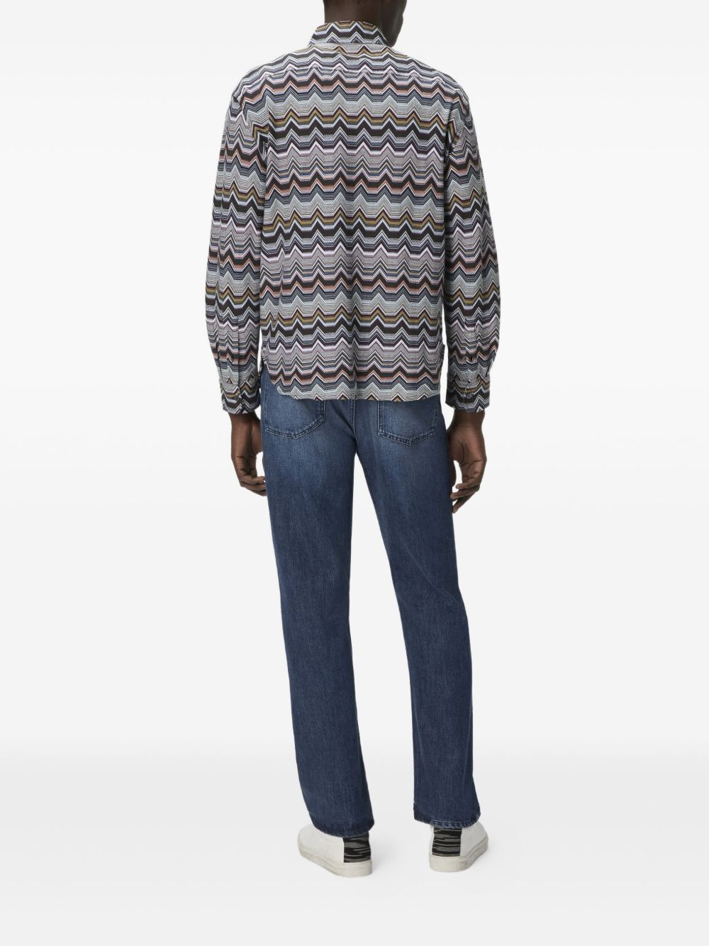 zigzag long-sleeved shirt - 3