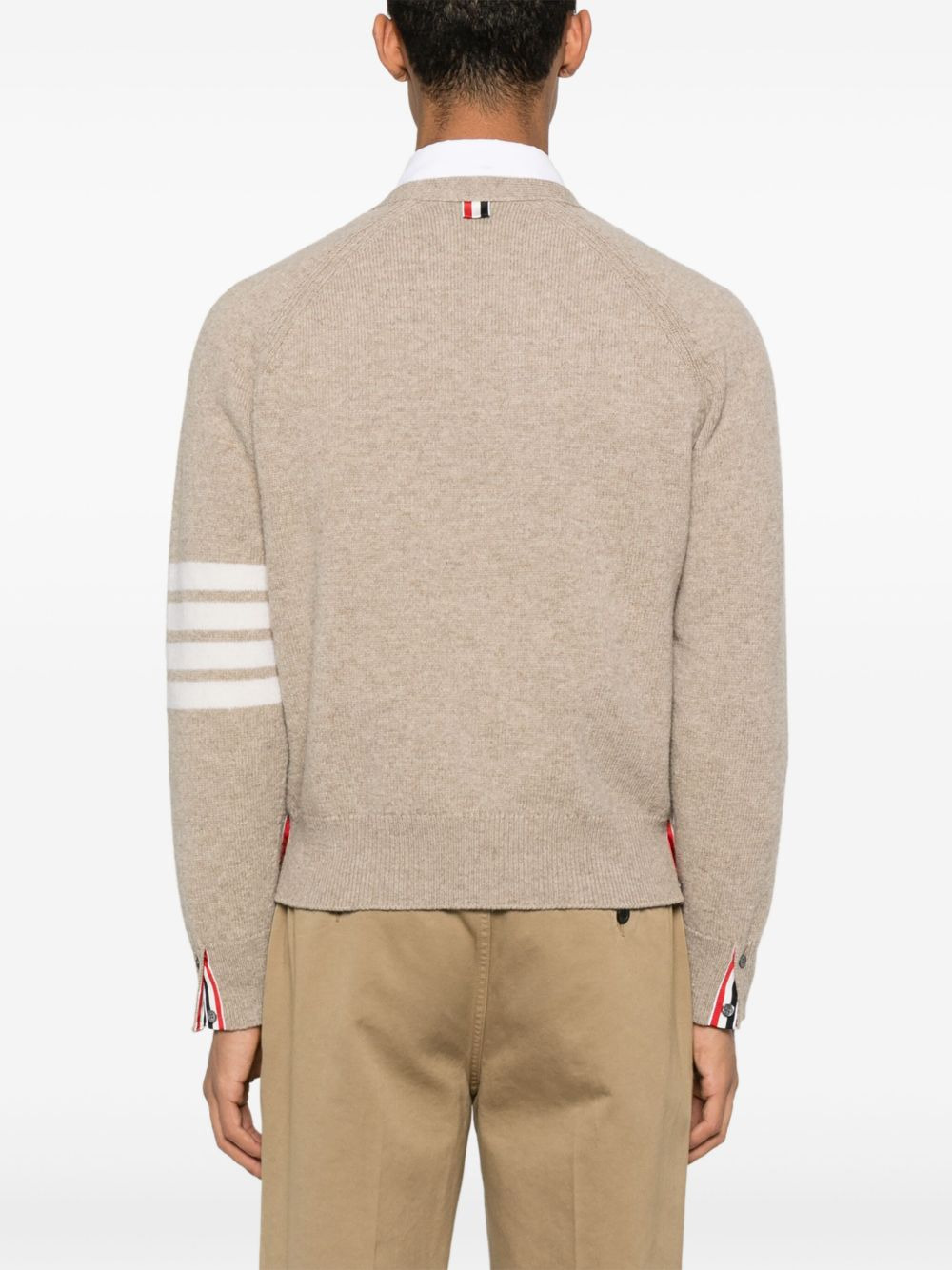 4 Bar Stripe shetland wool cardigan - 4