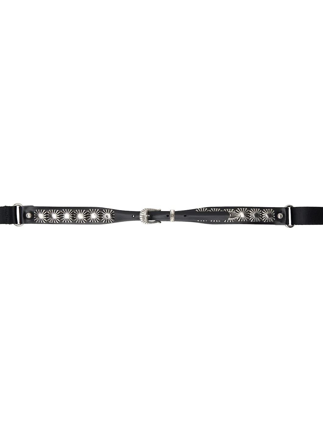 Black Rivet Leather Belt - 1