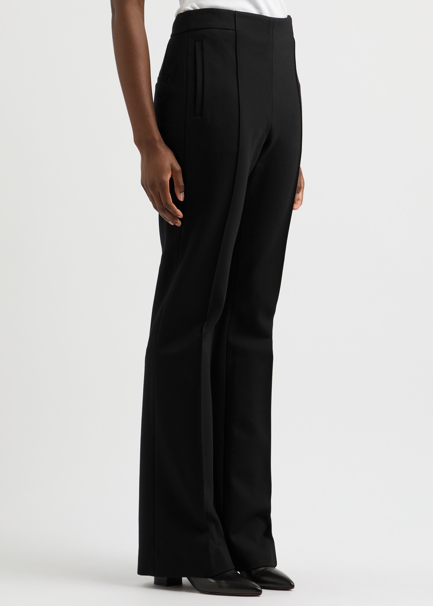 Flared-leg stretch-jersey trousers - 2