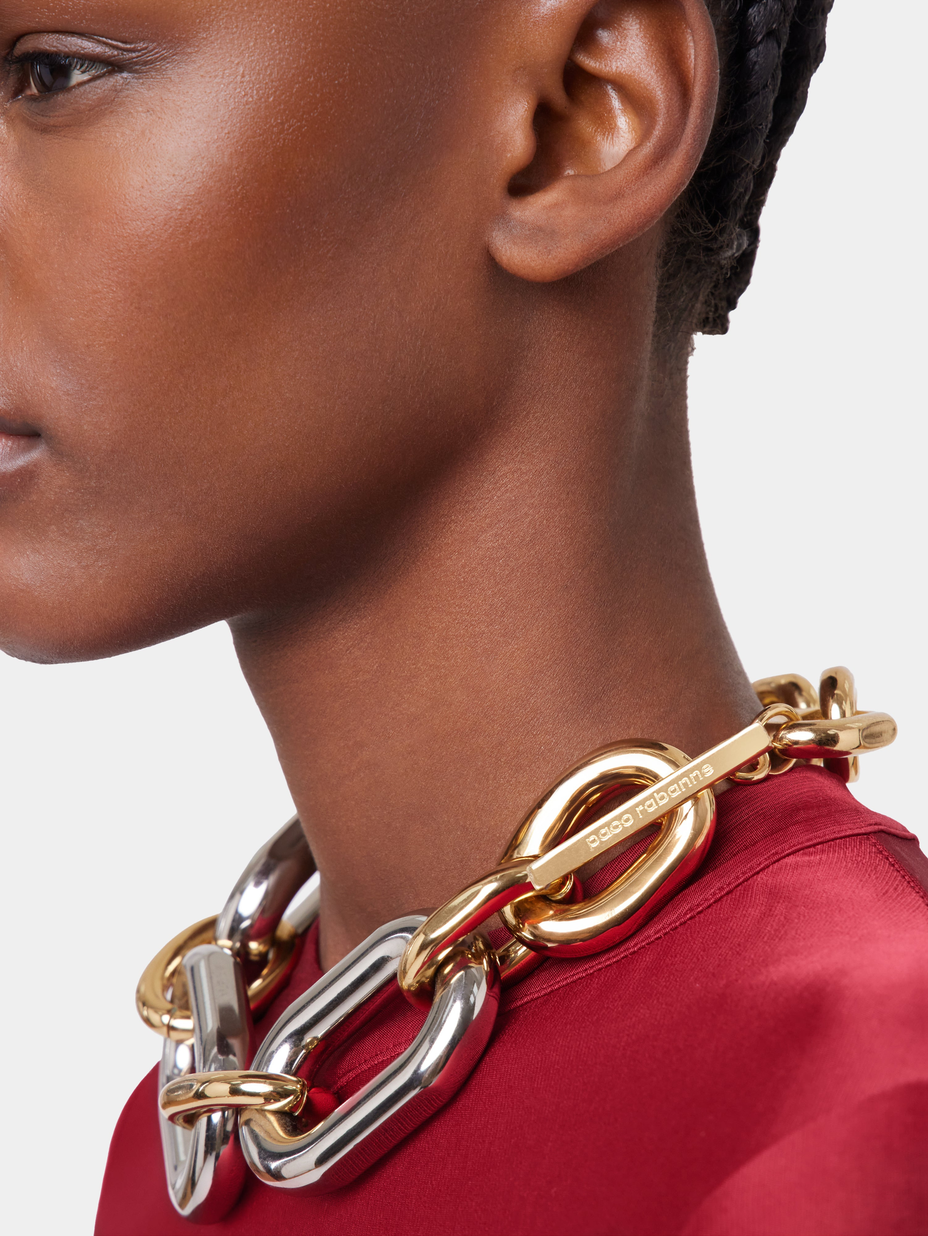 GOLD AND SILVER OVERSIZED XL LINK NECKLACE - 5