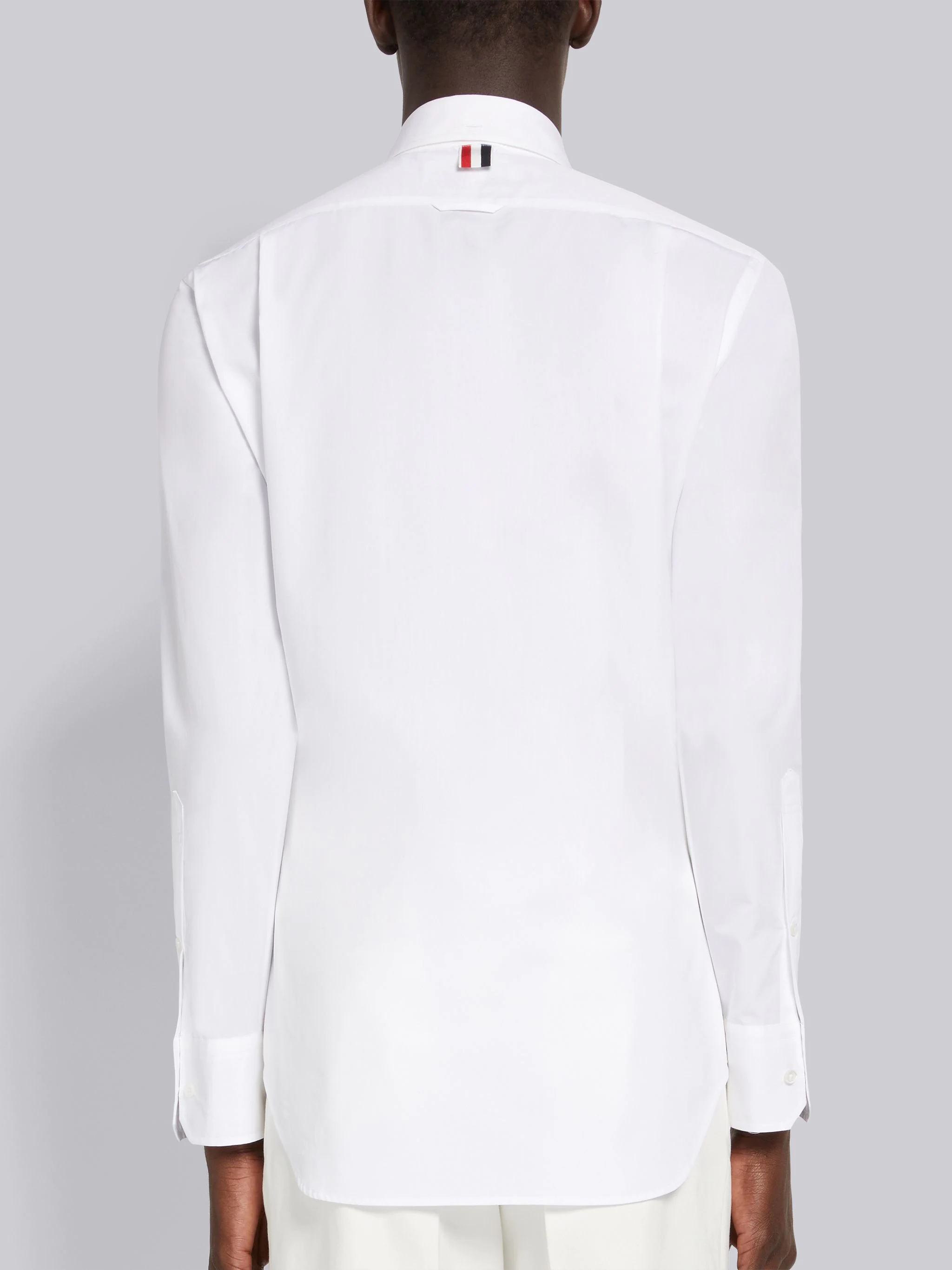 White Satin Stitch Floral Applique Classic Fit Shirt - 4