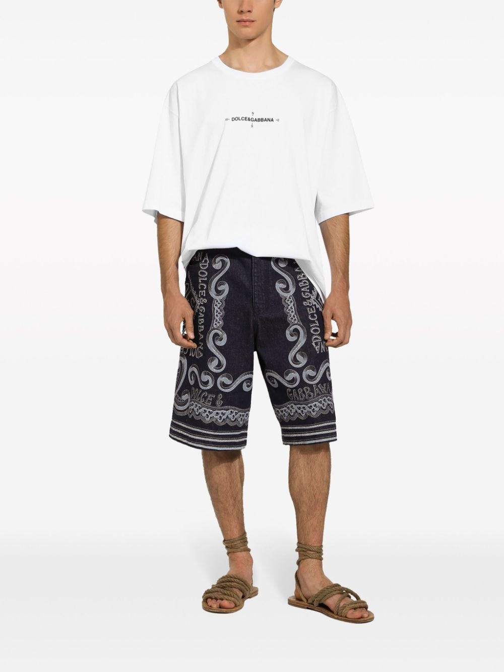 Marina-print cotton T-shirt - 3