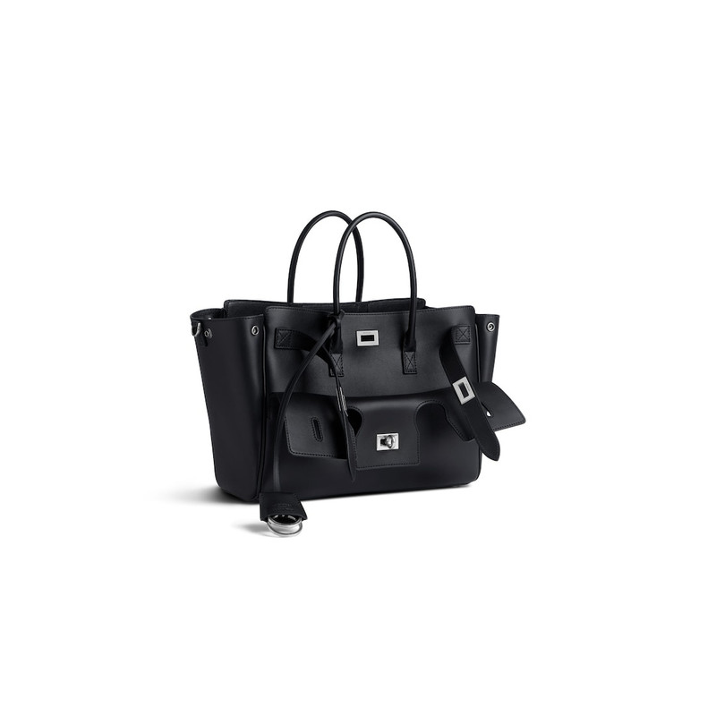 BALENCIAGA Women's Bel Air Small Carry All Bag in Black outlook