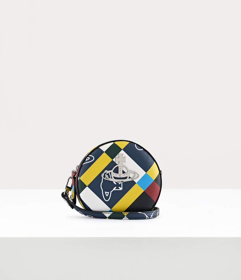 ORB AND HEART CHECK MINI ROUND CROSSBODY BAG 1