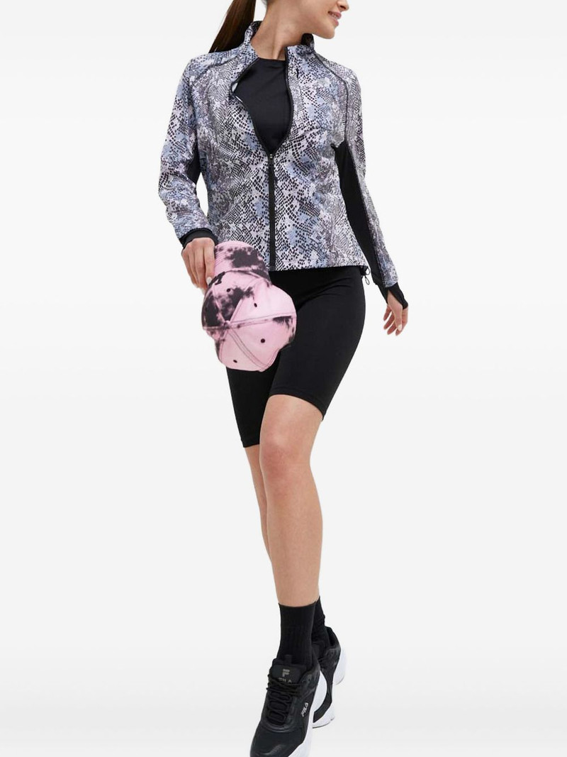 snakeskin-print zip-up jacket 1