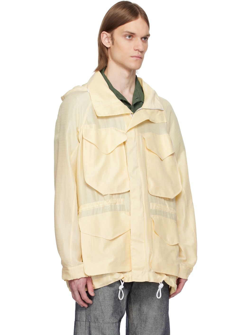 Yellow Explorer Silk Ripstop Long Hoodie Jacket - 2